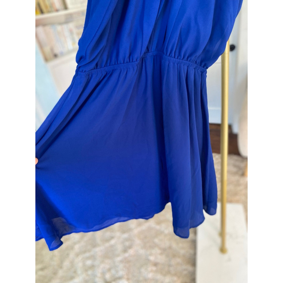 Monteau Cobalt Blue Halter Mini Dress Clean Girl S Quiet Luxury Coastal Feminine - Picture 4 of 7